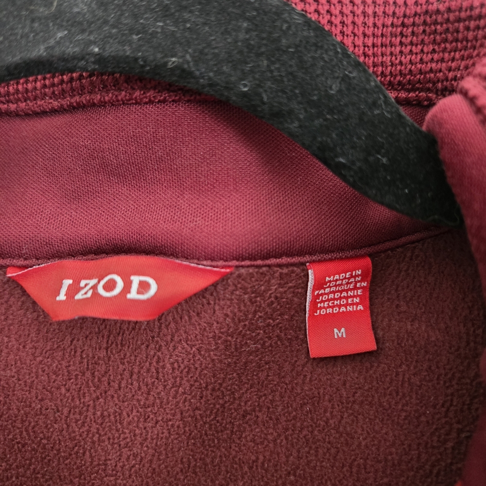 Izod Men's Red Zip Up Sweater - Picture 4 of 13